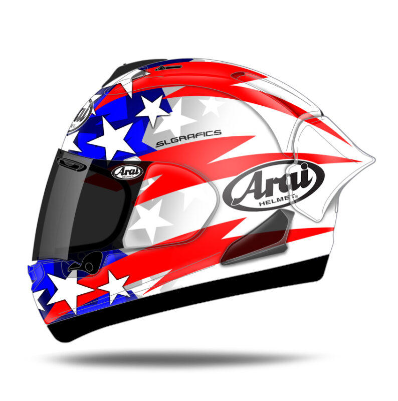 Arai RX7v Evo / Racing Stars & Stripes SLGrafics Helmet design
